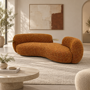 Asymmetrical <b>Sofa</b> Solid <b>Wood</b> Inner <b>Frame</b> Imported Russian Larch Multi-layer Solid <b>Wood</b> Board 45D High Density Foam U-shaped - Product Image 2