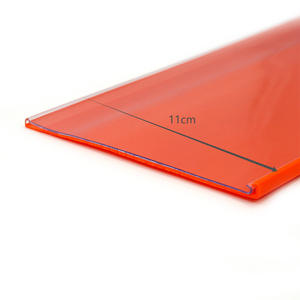 מדף סופרמרקט dustproof <span class=keywords><strong>pvc</strong></span> תווית רצועה דו צדדית דבק שטוח מחיר פלסטיק 110 מ "מ רחב פס כרטיס שקוף - Product Image 1