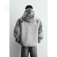 Nouvelle Veste d'Hiver 2026 pour Homme à Capuche en Fausse Fourrure, Manteau Épais en Peluche Polyvalent avec Fermeture Éclair et Poches