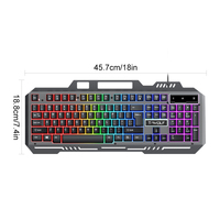 Clavier d'ordinateur portable ergonomique T-WOLF T16 avec plaque en fer, rétroéclairage RGB filaire, étanche, 104 touches, touches multimédias