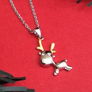 Animal de dibujos animados ciervo colgante de dos tonos adornado con cristales de Swarovski moda Daisini 925 collar de plata esterlina - Product Image 5