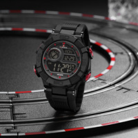NAVIFORCE Resmi 7131 Jam Tangan Digital Tahan Air 5 Bar Fitur Tahan Air Pemasok Jam Tangan Sport Pria Kokoh Plastik LED
