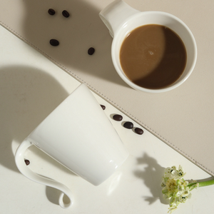 Bulk Unique Curved Twist Handle White <b>Ceramic</b> <b>Mug</b>, Special Shape Porcelain Coffee Cup Custom Logo for Cafe & Promotional Gift - Product Image 5