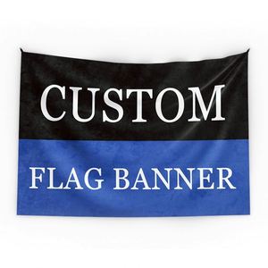 Factory Wholesale Best Price Good Quality 100D Polyester Custom Flags <b>Banners</b> in Black and Blue - Product Image 3