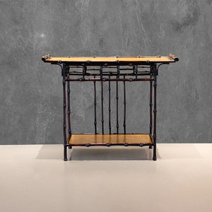 Chinese Style Bamboo Console Table With Lower Shelf For Entryway Or Living Room - Product Image 1