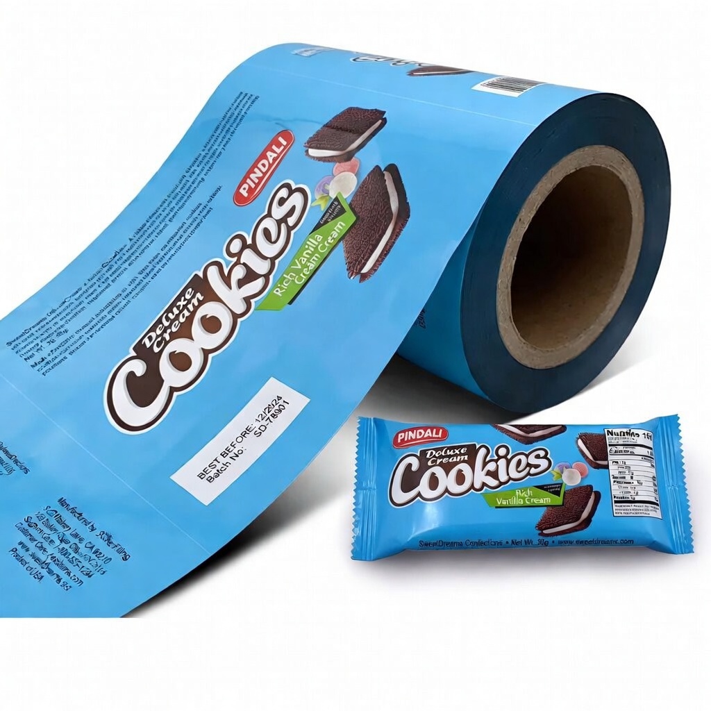 Customized Logo Printing Cookies Biscuit Heat Seal Packaging Lamination Roll Stock Film Ready Meal Dry Food Hffs Packaging Film
