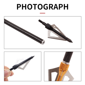 Pointes de flèches de chasse SPG Archery 100 grains pour arc composé, pointes de flèches en acier inoxydable à 3 lames, accessoires - Product Image 6