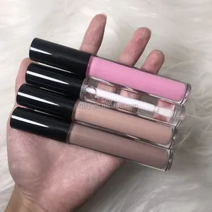 Nenhum rótulo transparente grosso moda maquiagem bonita plumping lip gloss de longa duração