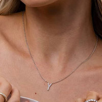 Collar con Inicial Personalizada, Plata de Ley S925, Chapado en Oro de 18K, Colgante con 26 Letras de la A a la Z, Joyería Minimalista con Circonitas, Regalo