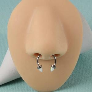 Gaby F136 titanio ópalo nariz anillo G23 herradura nariz tabique cuerpo Piercing joyería tabique Piercing joyería titanio - Product Image 3