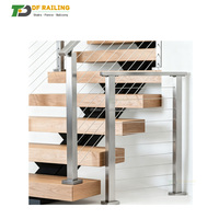 Balustrades en câble d'acier inoxydable pour escaliers, design de garde-corps, prix usine DF