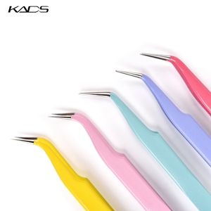 Pince à épiler professionnelle incurvée 5 couleurs pour extensions de cils, outil de manucure de haute précision en acier inoxydable pour le nail art et la pose de strass - Product Image 4