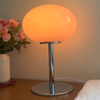 Lampe de table en verre de style nordique, forme ronde, orange rose blanc jaune, éclairage de lecture au chevet pour salon