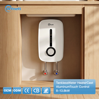 Calentador de Agua Eléctrico para Ducha de 5.5kW, 220V, Bomba de CC Integrada, Alta Presión, Perilla de Ajuste Gradual, IPX4 Impermeable, Protección ELCB