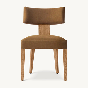 Silla de Comedor de Diseño Moderno y Minimalista para Interiores, Madera de Roble Claro y Tela - Product Image 4