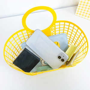 Sac à main en plastique tressé fait main pour femme, couleur bonbon, <span class=keywords><strong>grande</strong></span> capacité, sacs paniers tissés pour enfants, idéal pour <span class=keywords><strong>la</strong></span> <span class=keywords><strong>plage</strong></span> d'été, <span class=keywords><strong>grand</strong></span> sac de courses pour enfants - Product Image 3