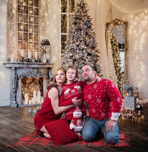 Fondale natalizio per fotografi fondali con decorazioni natalizie in legno con fiocco di neve bianco - Product Image 2