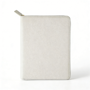 2026 Pebbled-Cream Zippered Leather Binder Budget <b>Planner</b> for Business Personal Use Great <b>Christmas</b> Birthday Gift - Product Image 3
