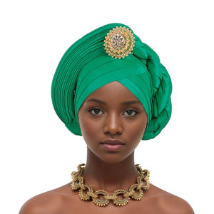 Venta al por mayor personalizado musulmán <span class=keywords><strong>Hijab</strong></span> cabeza bufanda nupcial accesorios para el cabello fiesta de boda para mujeres africanas turbante - Product Image 6