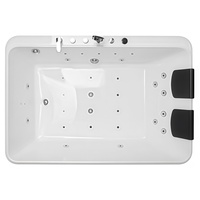Baignoire de massage Aquaspring pour 2 personnes, en acrylique blanc, spa intérieur, bain à remous autoportant, jacuzzi avec éclairage LED