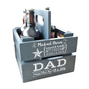 Rustique <span class=keywords><strong>En</strong></span> <span class=keywords><strong>Bois</strong></span> Caisse À Vin 4 Bouteilles Bleu Peinture Personnalisée Pour Hommes Cadeau D'anniversaire <span class=keywords><strong>En</strong></span> <span class=keywords><strong>Bois</strong></span> Porte-Bière - Product Image 1