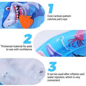 Tapis de jeu aquatique interactif pour chat, tapis gonflable à éclaboussures, thème poissons océaniques, jouet sensoriel en PVC pour chat, tapis d'activité durable pour animaux de compagnie - Product Image 4