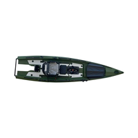 Yak extérieur 13ft poisson Skiff 4m Kayak de mer motorisé double hélice pagayeur simple pédale entraînement PE plastique 2 personnes pour le surf