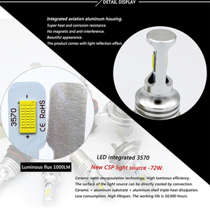 H1 H3 Auto LED Antibrouillard 12V 24V 72W Canbus Sans Erreur CSP 3570 Puce H4 H7 H11 PSX26 5202 Voiture LED DRL Conduite Lampe Blanc <span class=keywords><strong>Jaune</strong></span> - Product Image 3