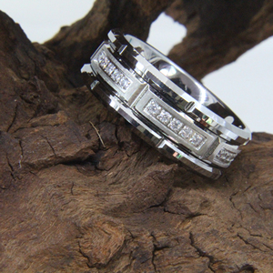 Anillo de Carburo de Tungsteno de 8 mm para Hombre y Mujer, Anillo de Compromiso, Promesa, Matrimonio, Incrustaciones de 15 Piezas de Circonita Cúbica 5A, Anillo de Compromiso - Product Image 3