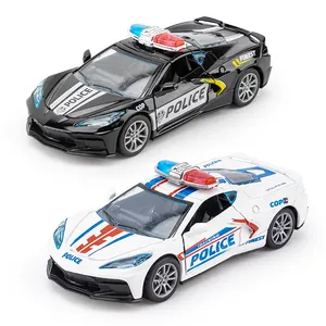 Vendita calda all'ingrosso 1:32 giocattoli per auto per bambini e ragazzi apertura della porta in lega luce sonora modello di auto della polizia pressofusione di auto