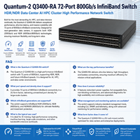 Commutateur réseau haute performance Quantum-2 Q3400-RA 72 ports 800 Gb/s InfiniBand HDR/NDR pour centre de données, IA et cluster HPC