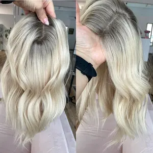 100% Châu Âu Trinh Lụa Top Human Hair Topper Wefted Topper Không Khí Khô Thẳng 6X7 7X8 Silk Top Với Wefted Trở Lại