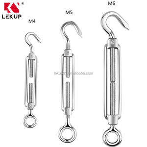 Tendeur de câble M5 <span class=keywords><strong>en</strong></span> acier inoxydable pour portail, tendeur robuste pour voile d'ombrage, tendeur à crochet et œillet pour câbles et fils - Product Image 3