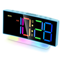 YAOQIU YQG10 LED Digitaler Wecker mit Weltzeit und Ewiger Kalenderfunktion; Modernes Minimalistisches Design für Wohnzimmer TV-Ständer Schreibtisch