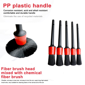 Lot de 5 brosses de <span class=keywords><strong>lavage</strong></span> de voiture longues et douces <span class=keywords><strong>pour</strong></span> le nettoyage des détails intérieurs automobiles, y compris les brosses de roue de sortie d'air du climatiseur - Product Image 6