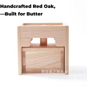 Prensa de mantequilla de madera maciza, color natural, utensilio de cocina de madera para dar forma a la mantequilla, diseño moderno minimalista - Product Image 3
