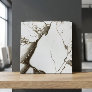 Carreaux de sol en céramique de porcelaine mate effet marbre moderne 40x40cm, antidérapants, imperméables, pour salle de bain et intérieur - Product Image 4