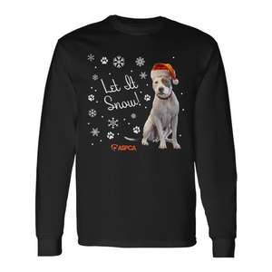 T-shirt à manches longues Let It Snow avec motif de chien de Noël ASPCA - Product Image 1