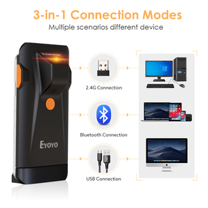 Lector de Códigos de Barras Portátil Recargable <span class=keywords><strong>Eyoyo</strong></span>, Mini Escáner 1D USB con 3 Métodos de Conexión, <span class=keywords><strong>EYOYO</strong></span> / OEM - Product Image 3
