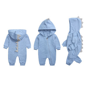 BOTTCOOLA Custom New Born Baby Romper Wholesale Clothes <strong>Dinosaur</strong> Hooded Pajamas Cotton <strong>Onesie</strong> Jumpsuit With Zip for <strong>Kid</strong> Girl Boy - Product Image 2