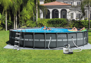 Ensemble de <span class=keywords><strong>piscine</strong></span> <span class=keywords><strong>hors</strong></span> <span class=keywords><strong>sol</strong></span> ronde <span class=keywords><strong>INTEX</strong></span> 26326 Ultra XTR, 488x122 cm, <span class=keywords><strong>piscine</strong></span> familiale en PVC <span class=keywords><strong>pour</strong></span> l'extérieur - Product Image 3