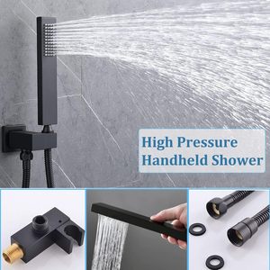 Ensemble de robinet de <span class=keywords><strong>douche</strong></span> de plafond noir mat multi-fonction salle de bain luminaires de <span class=keywords><strong>douche</strong></span> thermostatiques de luxe modernes - Product Image 6