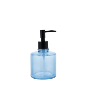 Dispensador de Jabón de Vidrio Ecológico de Lujo al por Mayor para <span class=keywords><strong>Baño</strong></span> - Negro Mate con Bomba Gris Humo, el Más Vendido para Suministros de Hotel - Product Image 1