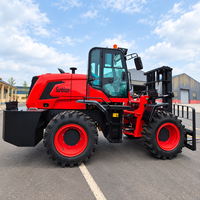 Pengiriman Gratis Forklift Diesel Tugas Berat 3 TON 3.5TON 4TON 5TON 4x4 Tiang 3 Tingkat Semua Medan