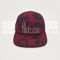 Topi Camping Soochic Sporty Snapback Bordir Custom Poliester Full Print 5 Panel Terstruktur dengan Gesper Plastik untuk Dewasa Outdoor