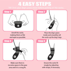 बड़े आकार के गुलाबी तेंदुए प्रिंट पालतू मोजे गैर-पर्ची डोगी लकड़ी के फर्श के लिए सुपर मोटी पकड़ को बहुत मोटी पकड़ बना रहे हैं - Product Image 5