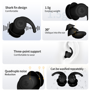 Bouchons d'oreille insonorisés en silicone réutilisables pour la natation - Product Image 3