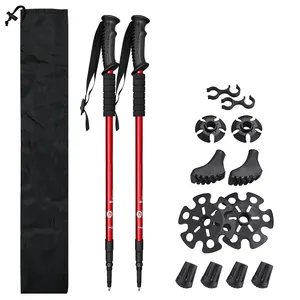 Custom OEM ODM Outdoor Accessories Foldable Nordic Walking Sticks Trekking Poles For Hiking