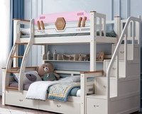 Ensemble de meubles de chambre à coucher modernes en bois pour auberge, lit superposé pour adolescents, tout-petits, enfants, filles, lit superposé pour enfants