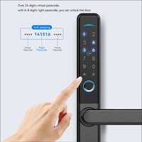Serrure de porte intelligente étanche à pont thermique, fine, à empreinte digitale, sans clé, TTlock Tuya WiFi, pour la maison